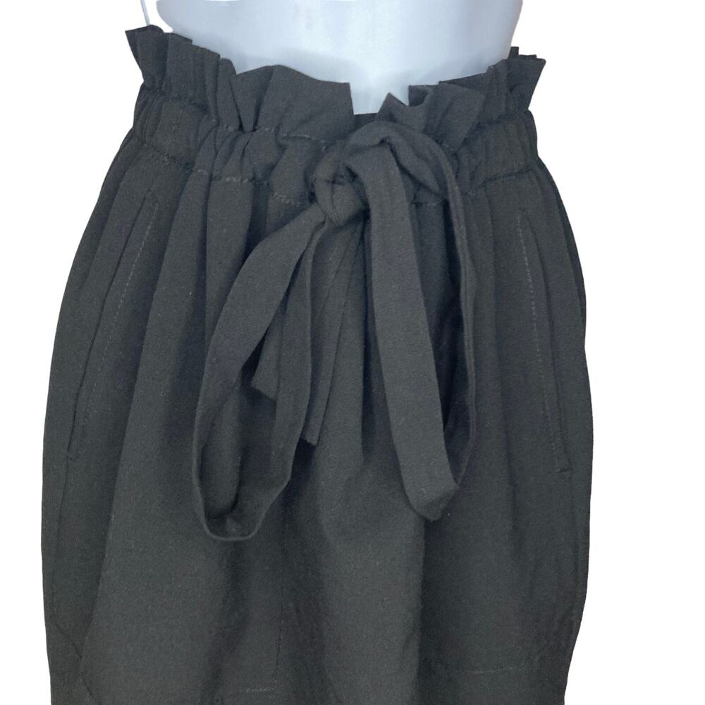 Max Studio Front Tie Drawstring Black Skirt With Big Pockets Lined Size 8 NWT - Picture 5 of 16